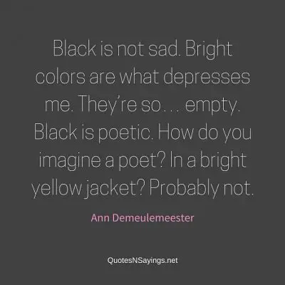 Ann Demeulemeester – Black is not sad …