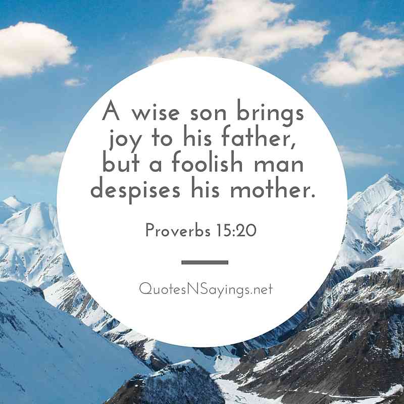 A Wise Son Brings Joy To His Father - Proverbs 15:20
