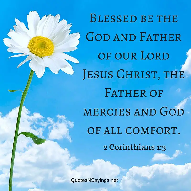 Comforting bible verse : Blessed be the God and Father of our Lord Jesus Christ, the Father of mercies and God of all comfort - 2 Corinthians 1:3