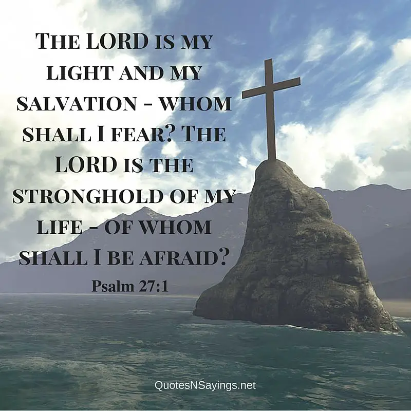 The LORD is my light and my salvation - whom shall I fear? The LORD is the stronghold of my life - of whom shall I be afraid? - Psalm 27:1