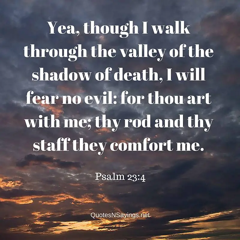 Scriptures on comfort - Yea Though I Walk Through The Valley Of Death - Psalm 23:4