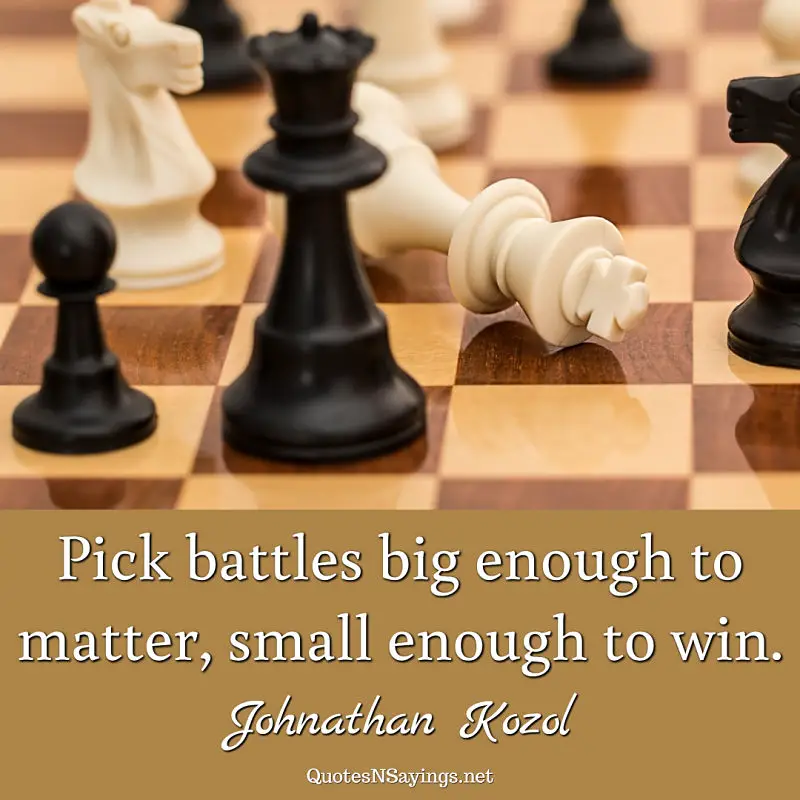 Jonathan Kozol quote - Pick battles big enough ...