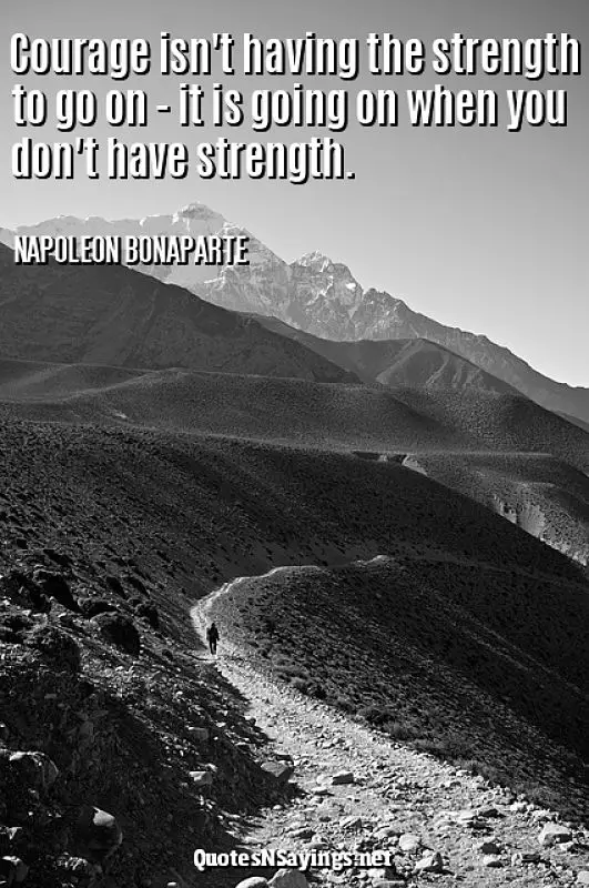 Courage isn't having the strength to go on - Napoleon Bonaparte quote