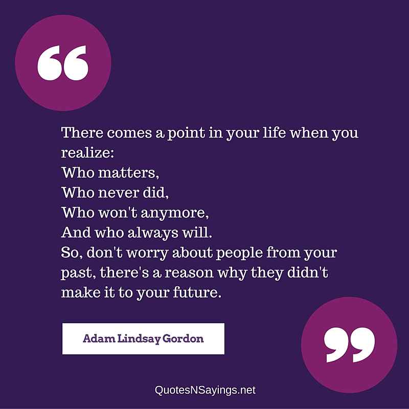 Adam Lindsay Gordon Friendship Quote - There Comes A Point In Your Life When...