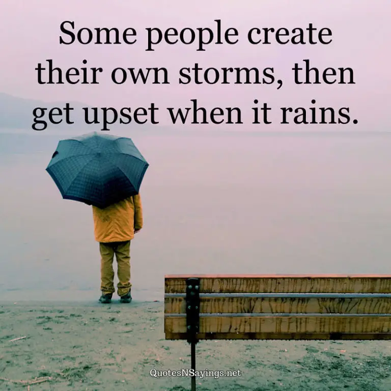 Anonymous Quote - Some people create their own storms ...
